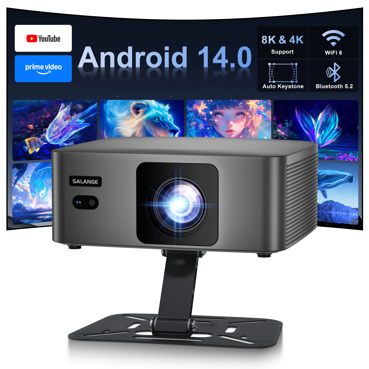 Home Cinema Focal - Salange P60Pro Android 14.0 Smart Projector