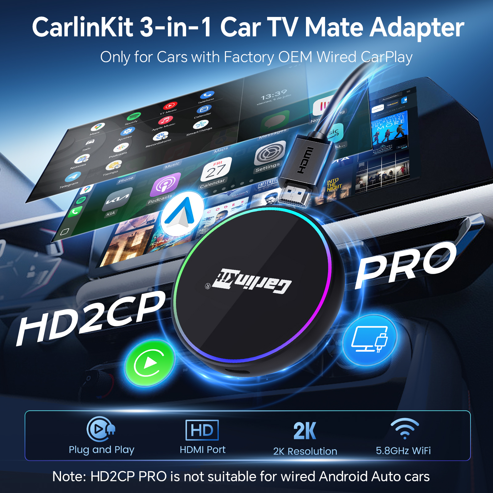 HD2CP Pro  CarlinKit Wireless  - مراجعة Smart Tv Stick وسعره