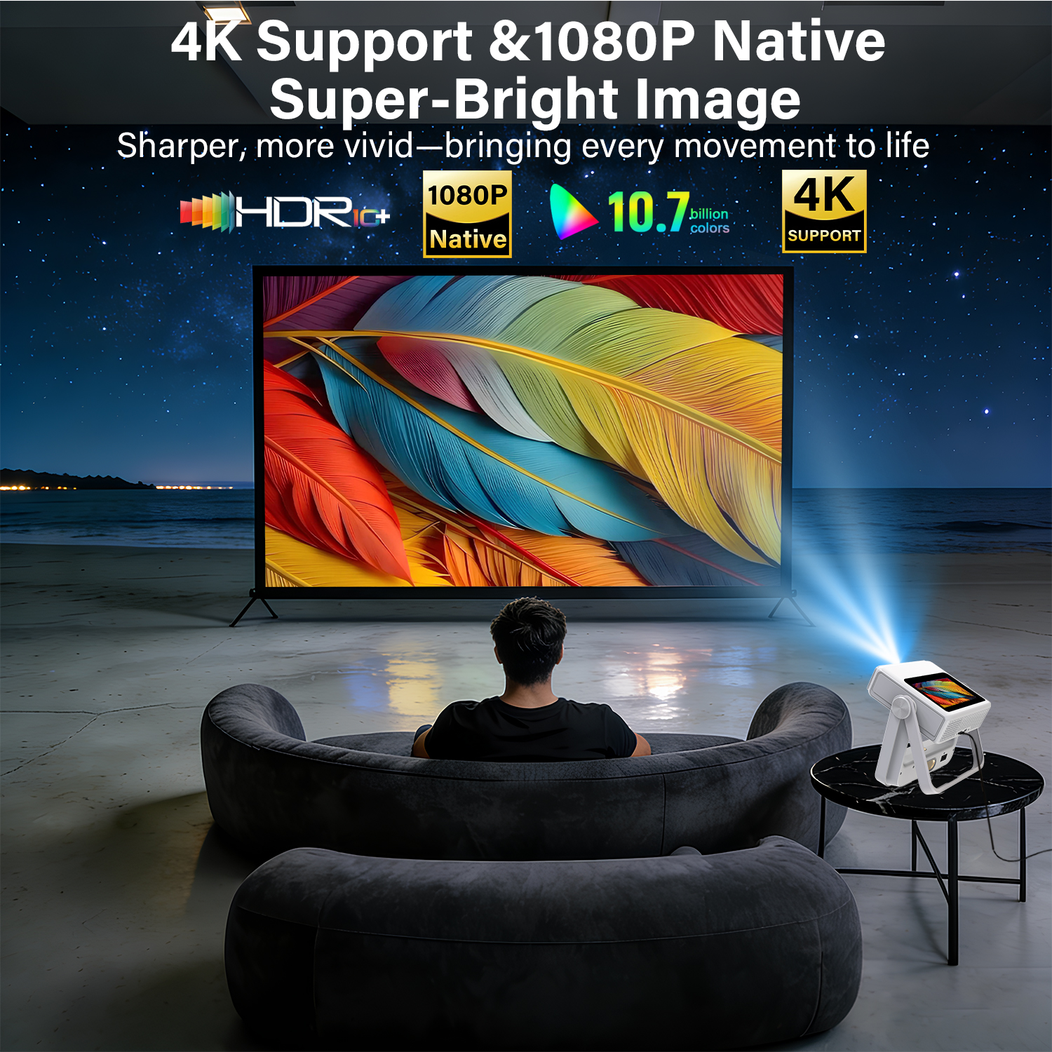 7 Inch Android 12 Projector 18 - مراجعة Home Cinema Gifts وسعره