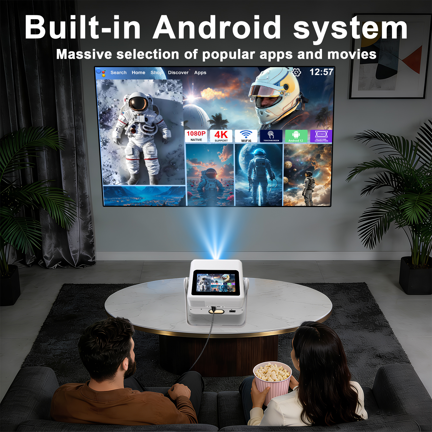 7 Inch Android 12 Projector 18 - مراجعة Home Cinema Gifts وسعره