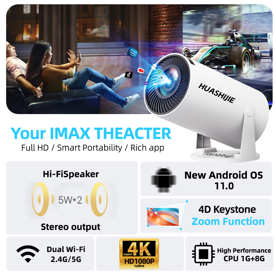 4K home theater projector, bui - مراجعة Home Cinema Gifts وسعره