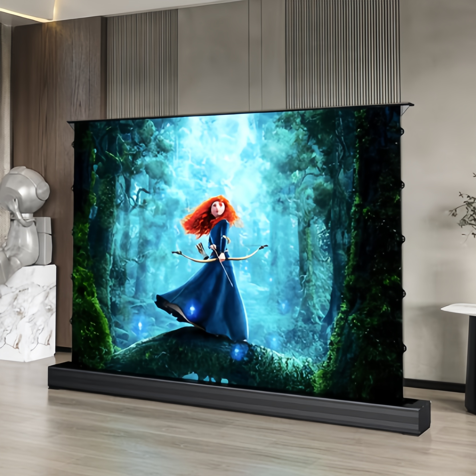 Electric Floor Rising Projecti - مراجعة Home Cinema Tv Screen وسعره