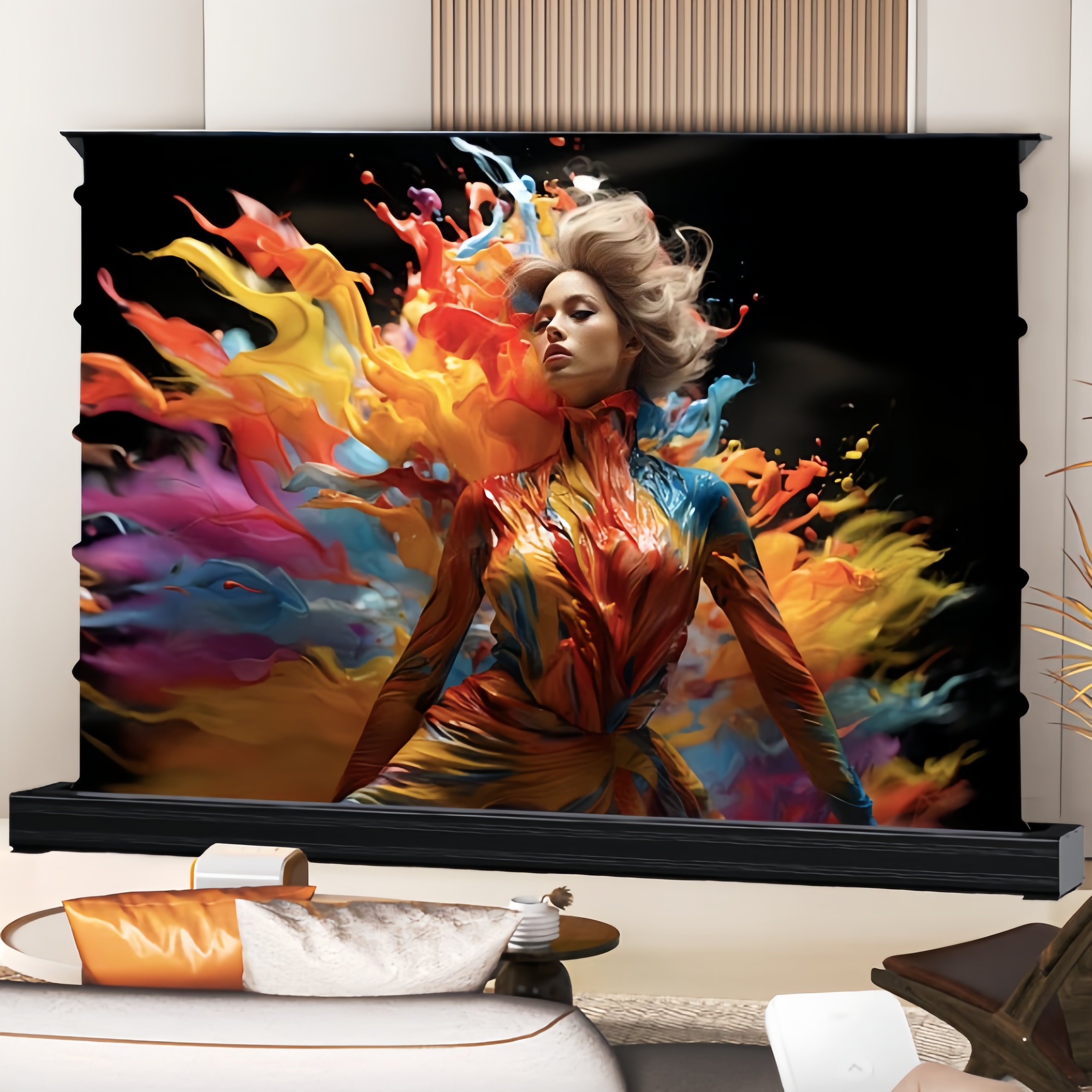Electric Floor Rising Projecti - مراجعة Home Cinema Tv Screen وسعره