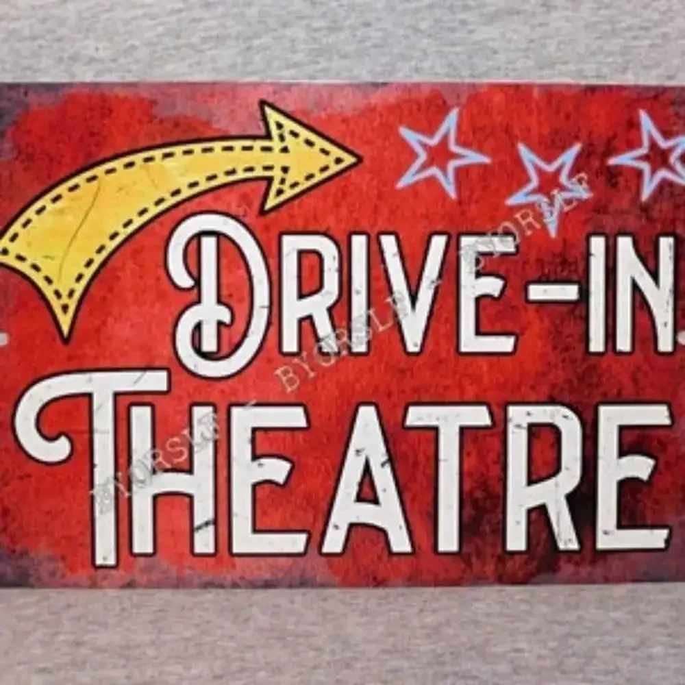 Metal Drive-in Theatre Sign 8x - مراجعة Home Cinema Gifts وسعره