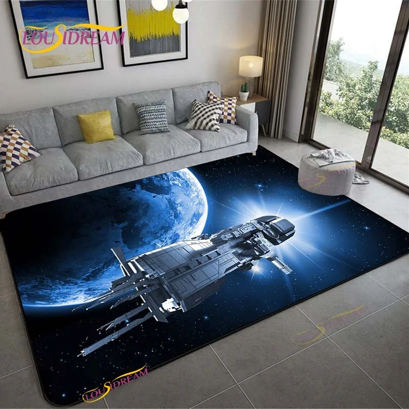 3D Space Ship Station Carpet f - مراجعة Home Cinema Gifts وسعره