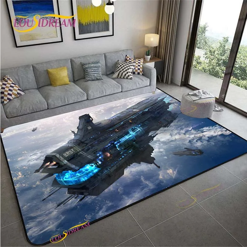 3D Space Ship Station Carpet f - مراجعة Home Cinema Gifts وسعره