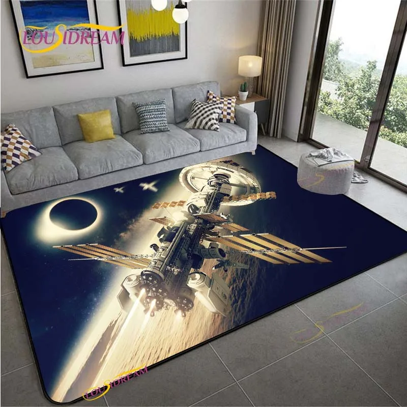 3D Space Ship Station Carpet f - مراجعة Home Cinema Gifts وسعره