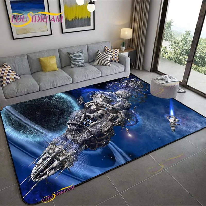 3D Space Ship Station Carpet f - مراجعة Home Cinema Gifts وسعره