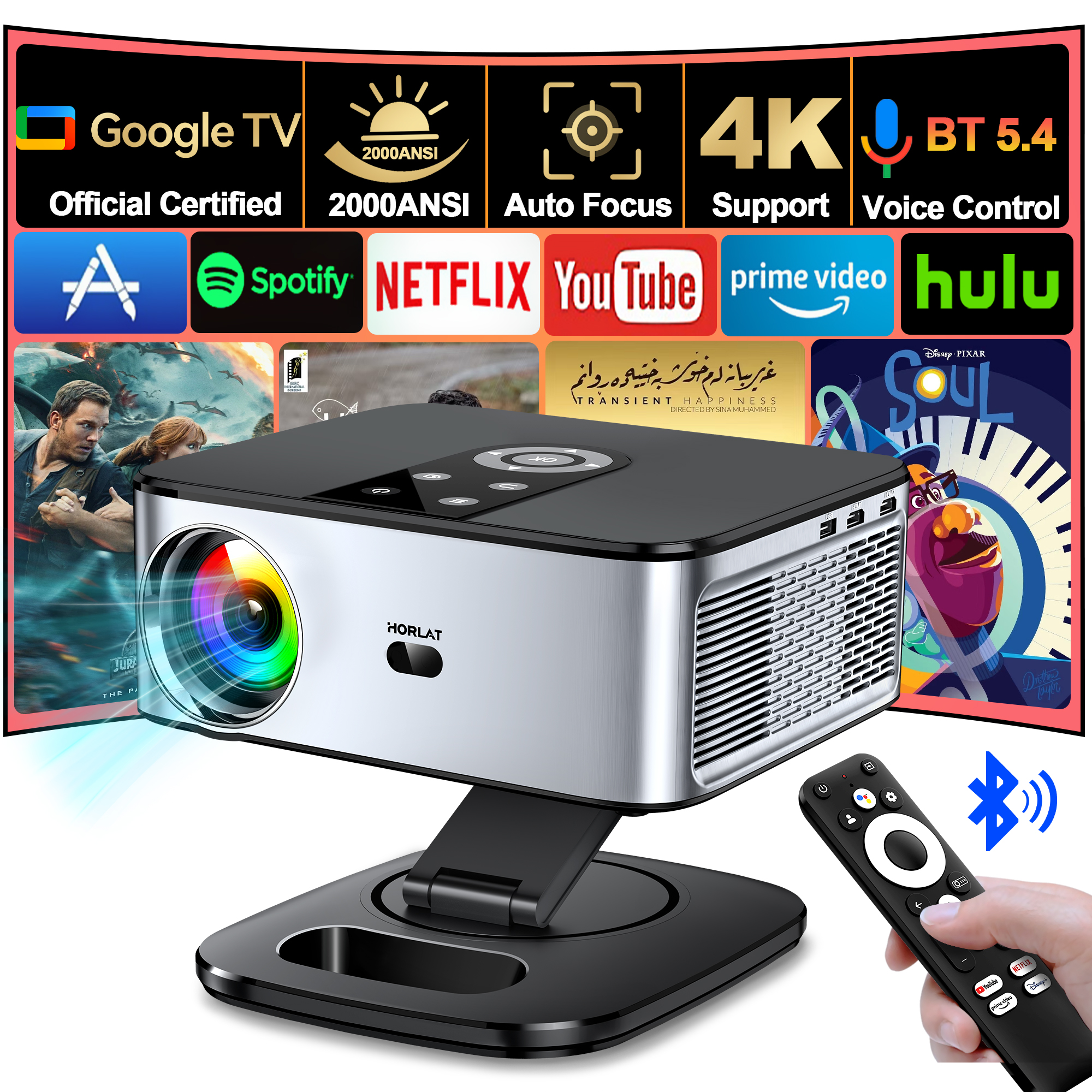HORLAT Google TV Projector 400 - مراجعة Home Cinema Focal وسعره