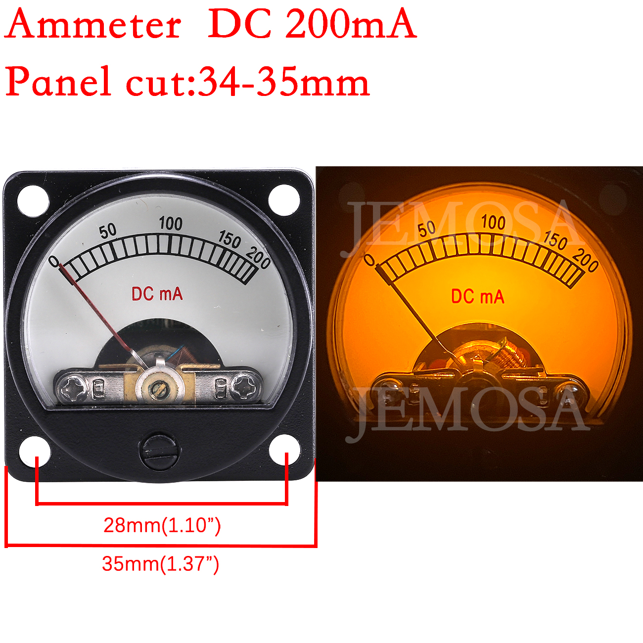 1PC 34mm Ammeter DC 100MA 200M - مراجعة Home Cinema Hifi وسعره