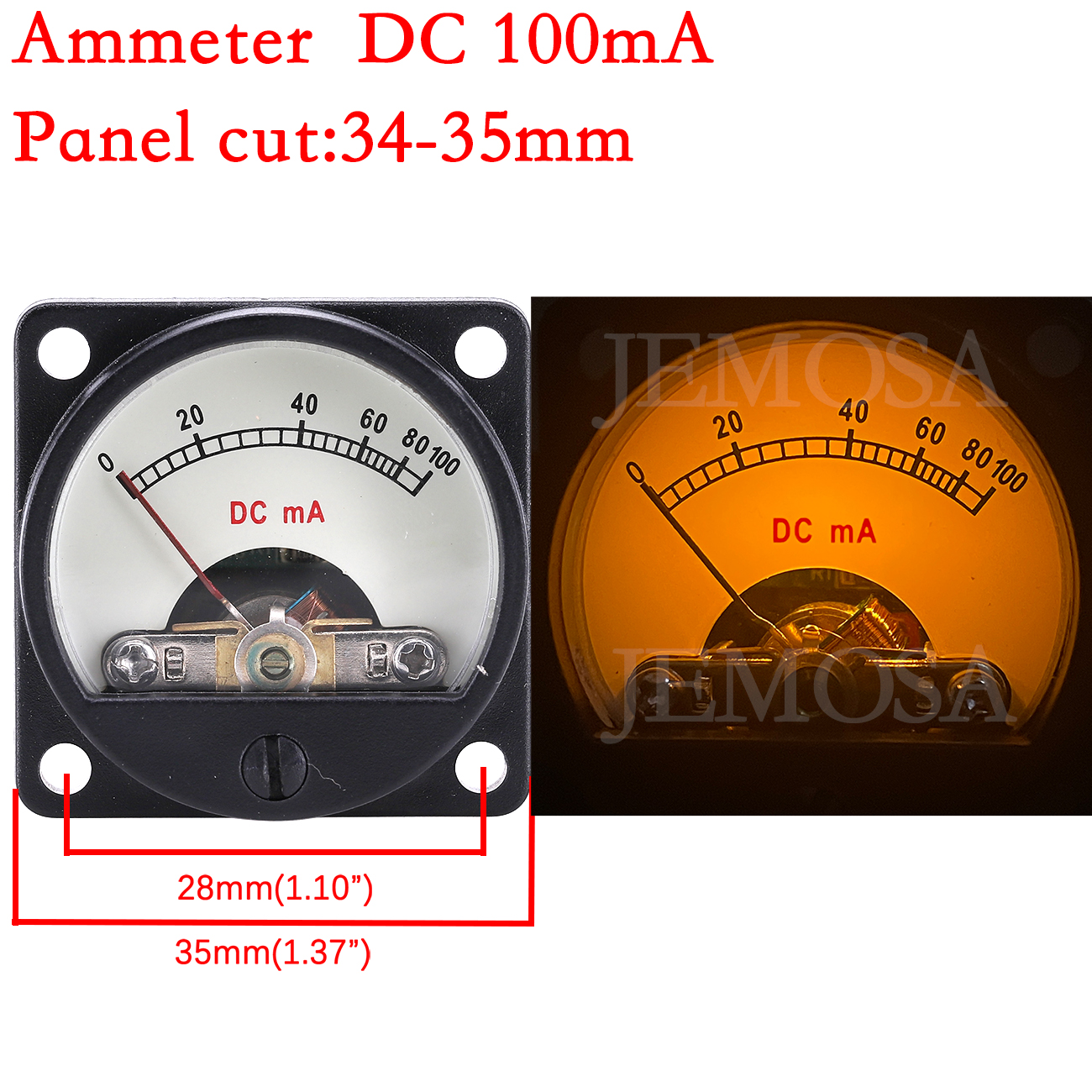 1PC 34mm Ammeter DC 100MA 200M - مراجعة Home Cinema Hifi وسعره