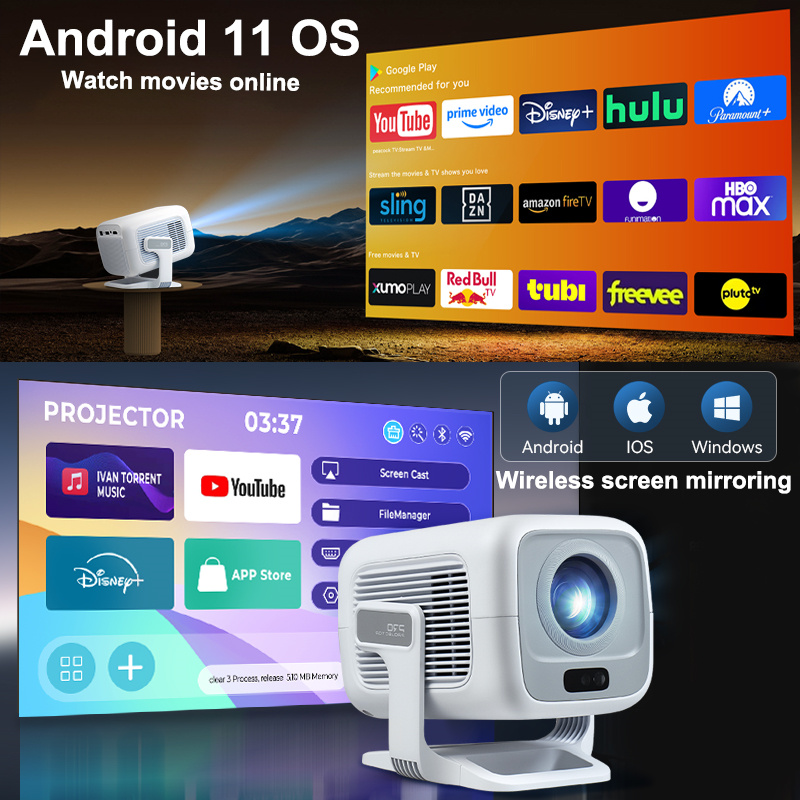 HUAWEISHI 4K Projector Android - مراجعة Home Cinema Focal وسعره